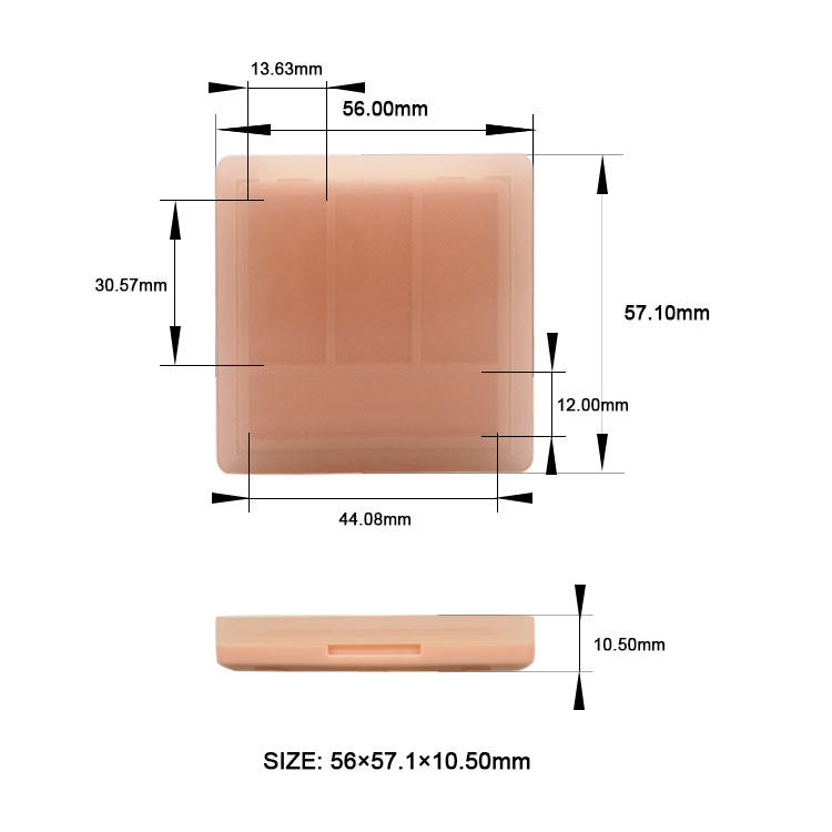 Y426 Super convenient square empty eye shadow palette, jelly texture and translucent cap