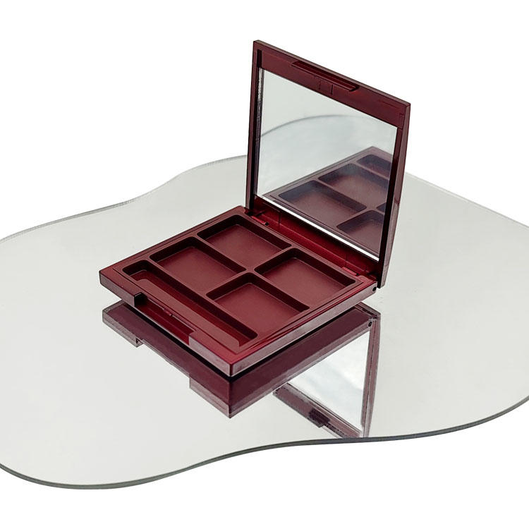 Y150 High-grade square four-color eye shadow palette, palette cap with a slope, with a brush, can be carried around