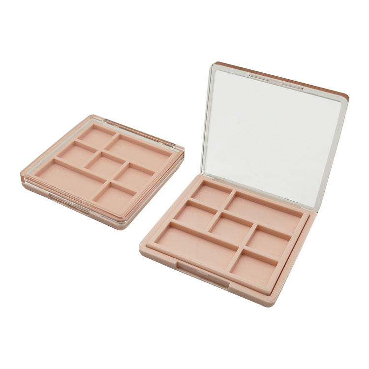 Y458 Multi-color square eye shadow palette, can be equipped with mirror, with 3D printing and bronzing process